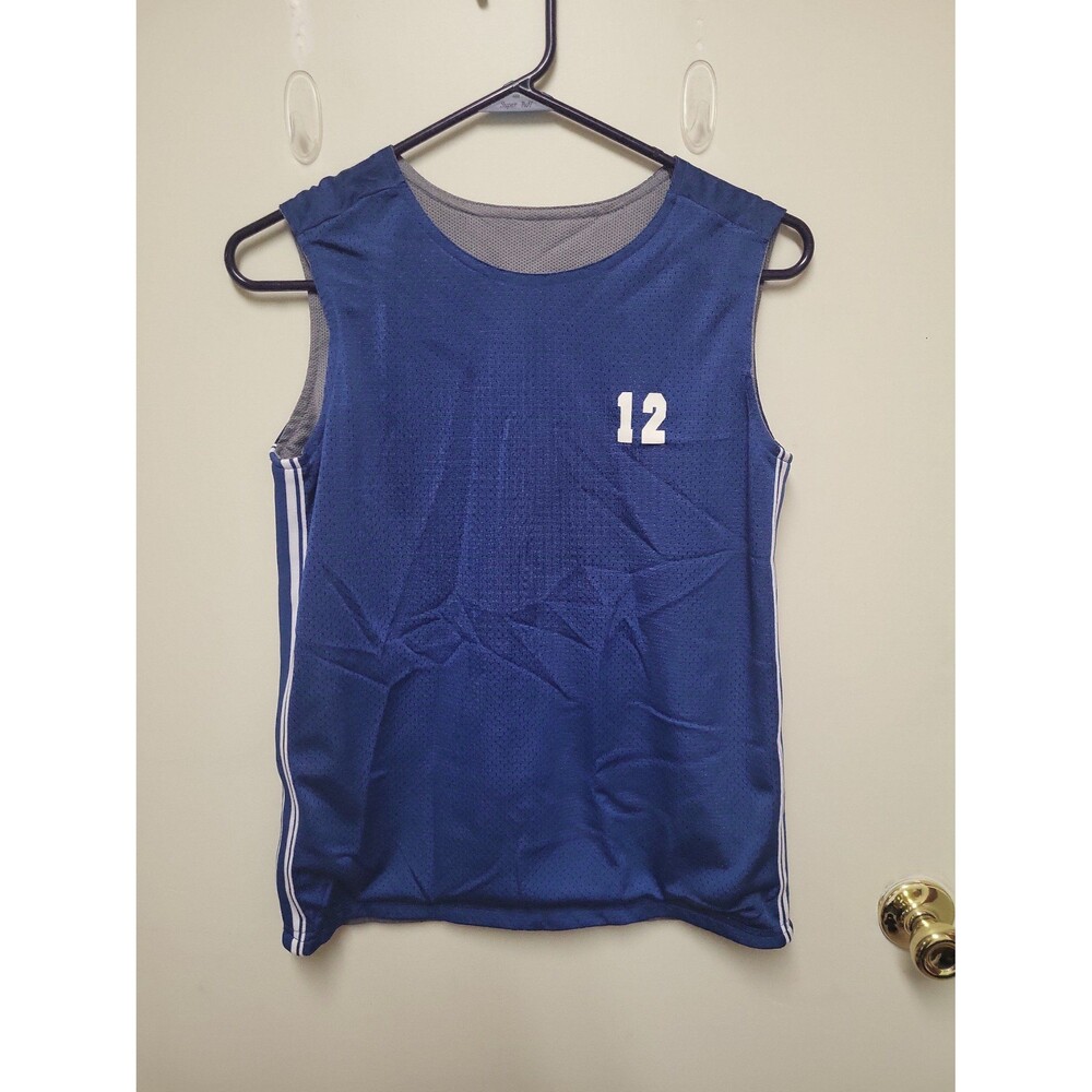 Vintage Athletic Works Reversible Blue & White with Gray Jersey Tank Top #12